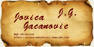Jovica Gačanović vizit kartica